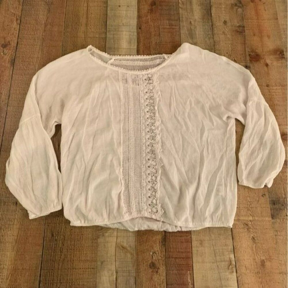 Wrangler womens size XXL white lightweight long sleeve top with lace